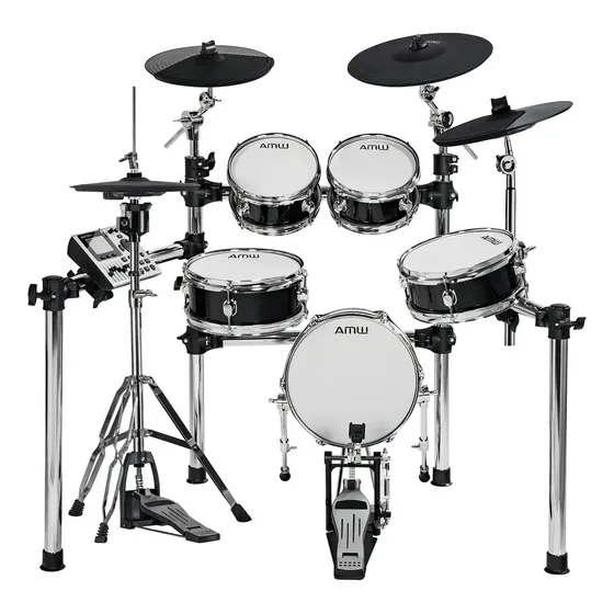 Bateria Eletrônica AMW ED15 Pro com 9 Corpos, 550 Sons e Ferragens Premium