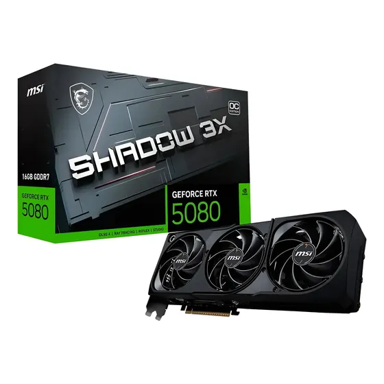 Placa De Vídeo Msi Geforce Rtx 5080 Shadow 3x Oc 16gb Gddr7