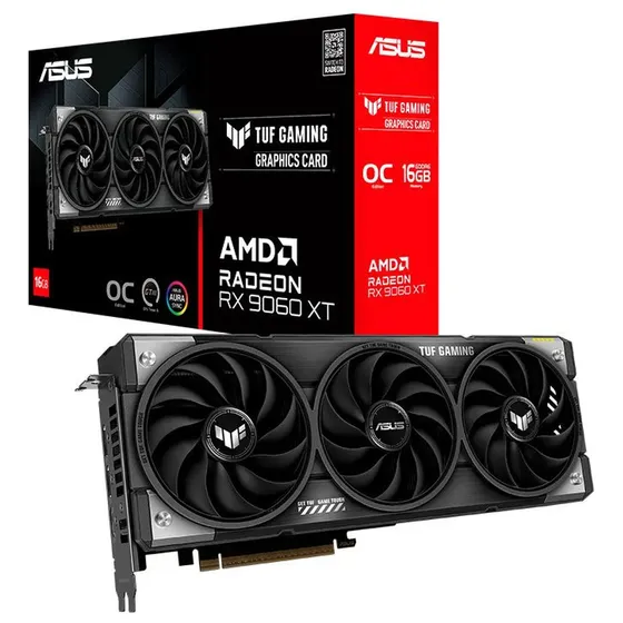 Placa De Vídeo Asus Tuf Rx 9060 Xt Oc, 16gb, Gddr6, 128-bit