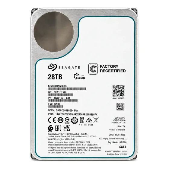 Hd Seagate Exos 28tb, St28000nm000c, 3.5, Sata, 7.2k, 6gbps