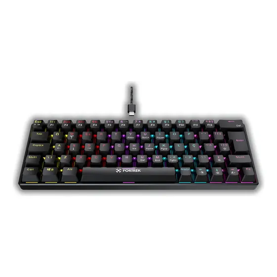 Teclado Gamer Para Jogo Mecanico Gravity 65 Rgb Preto