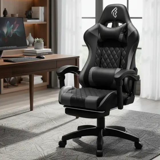 Cadeira Gamer Escritorio Giratória Reclinável Preta Vermelha