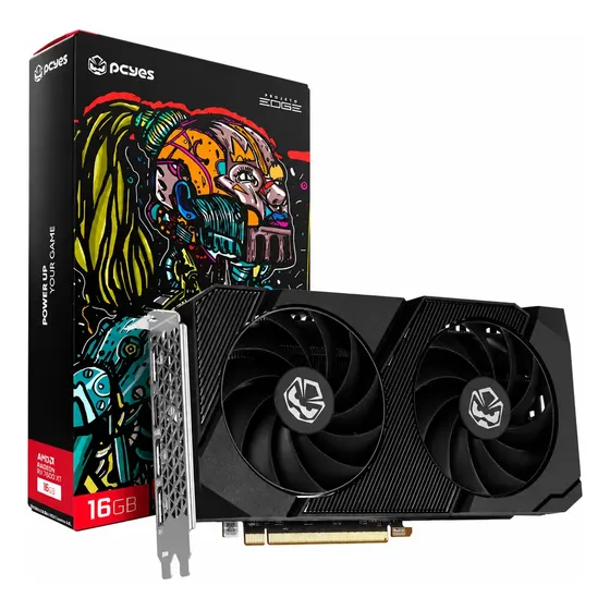 Placa De Vídeo Pcyes Amd Radeon Rx 7600xt 16gb Gddr6