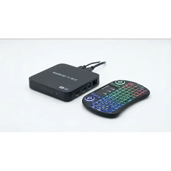 Kit Tv Box Smart 4k + Mini Teclado Controle Sem Fio Com Led
