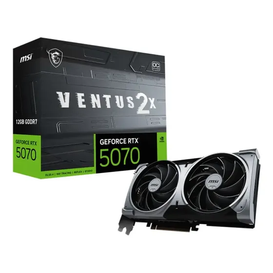 Placa de Vídeo MSI RTX 5070 12G VENTUS 2X OC, 12 GB GDDR7