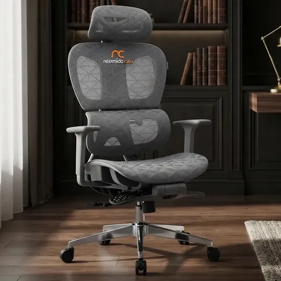 Cadeira Escritório Ergonômica Mesh Reclinável Com Apoio