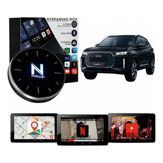 Streaming Box Caoa Chery Tiggo 5x Pro Netflix Carplay 128gb