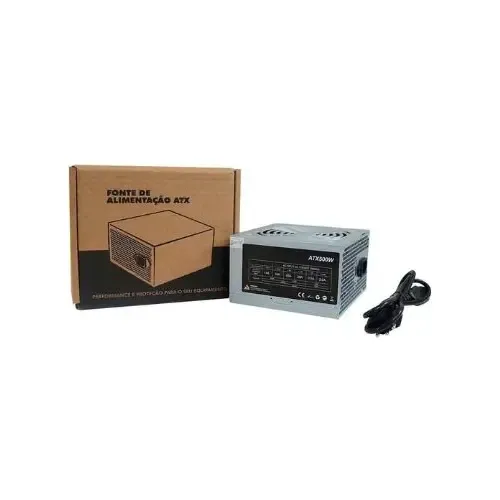 Fonte Atx 500w Real Bpc/5350-m 24 Pinos Com Cabo Box Cor Prateado