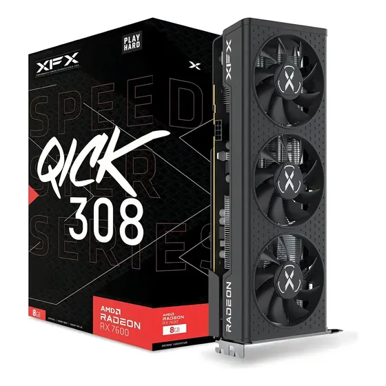 Placa De Vídeo Radeon Rx 7600 8gb Gddr6 Pci 4.0 Qick 308 +nf Placa De Vídeo Radeon Rx 7600 8gb Gddr6 Pci 4.0 Qick 308 +nf