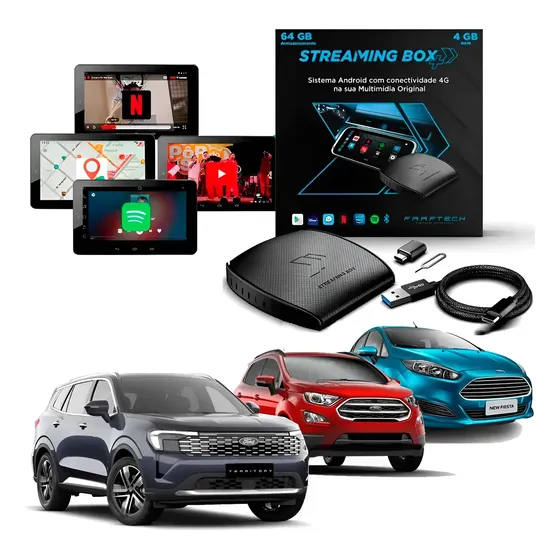 Streaming Box Plus - 64gb 128gbsd 4gb Octa-core Carros Ford