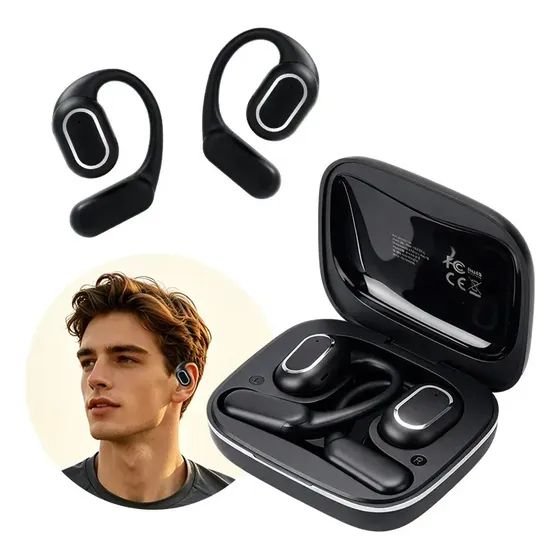 Fone de Ouvido Inova Esportivo Sem Fio e Gancho com Bluetooth 6.0 com Microfone e Cancelamento de Ruído para Esportes e Gamer