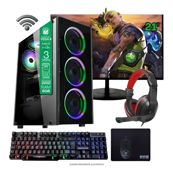 Pc Gamer Ryzen 3 3200g 8gb Ddr4 120gb Vega 8