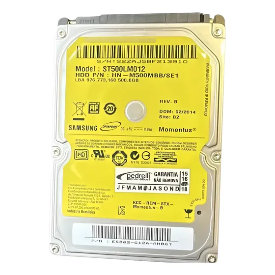 Hd Para Notebook 500gb 5400rpm (Recondicionado)