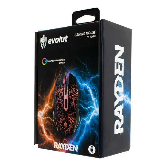 Mouse Gamer Óptico Ergonômico 2400dpi Rgb Com Fio Evolut
