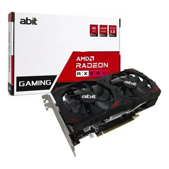 Placa De Vídeo Abit Amd Radeon Rx 580, 8gb Gddr5, 256 Bits