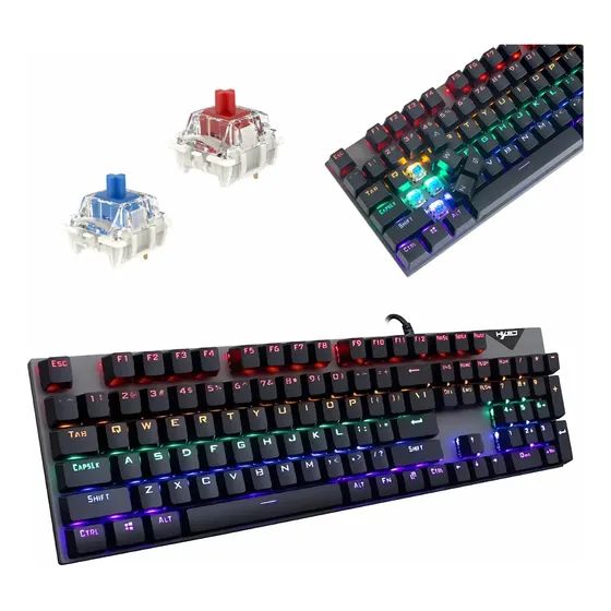 Teclado Gamer Rgb Mecanico 100% Switch Blue Pc Notebook Ps4