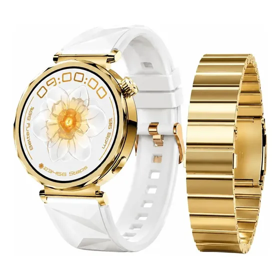 Smartwatch Feminino Aurafit Am23 Relogio Android/ios Dourado