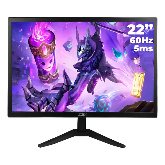 Monitor Gaming Led 22'' Angulo Ajustavel Full Hd 60hz Gamer