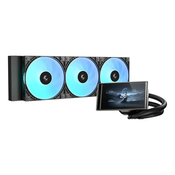 Water Cooler Deepcool Lt360 Vision Argb Tela Lcd Preto