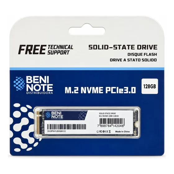 Ssd Interno 128gb M.2 2280 Nvme Pcie Gen3x4 Leitura Até 1700