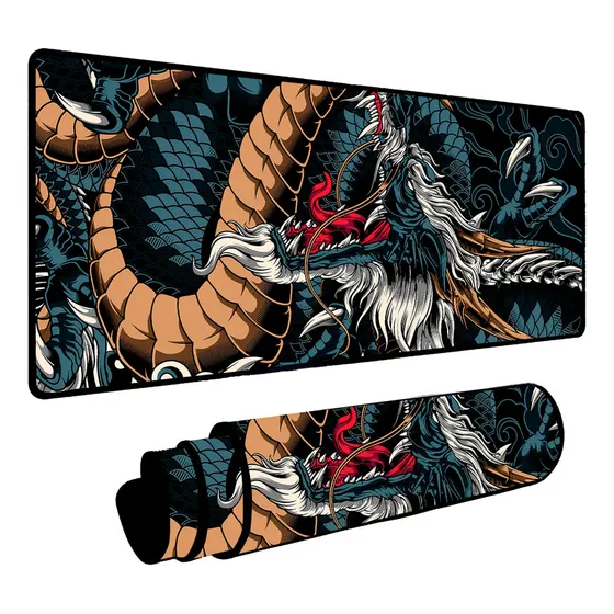 Mouse Pad Gamer Dragão Azul 60x30 Profissional Speed