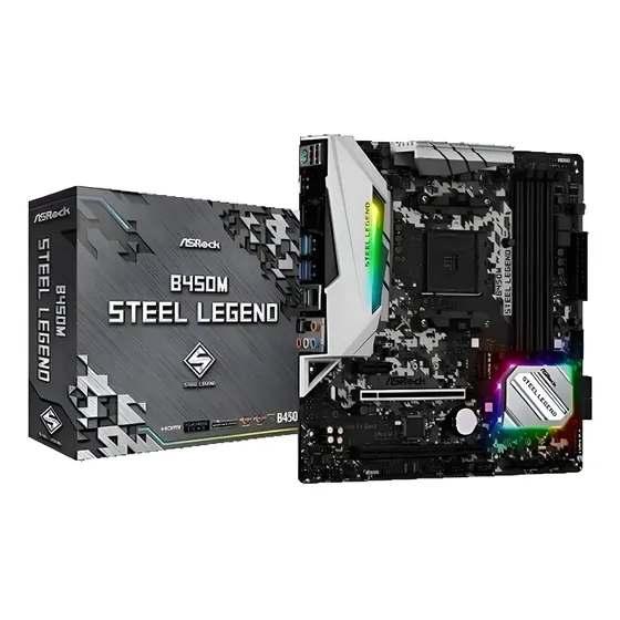 Placa Mãe Asrock B450m Steel Legend Amd Am4 Matx Ddr4