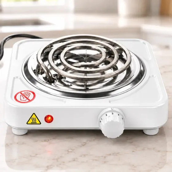 Fogão Cooktop Elétrico 1 Boca 1000w Fogareiro Portátil 110v Branco