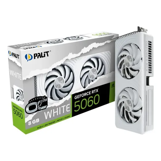 Placa De Video Palit Rtx 5060 White Oc 8gb Gddr7 Dlss