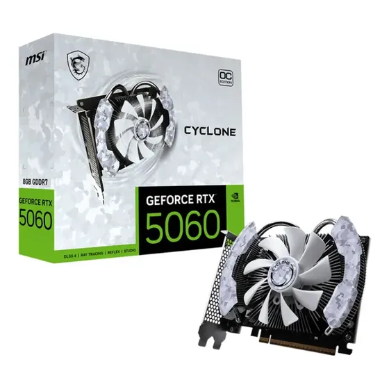 Placa De Video Msi Geforce Rtx 5060 Cyclone Oc 8gb Gddr7 .