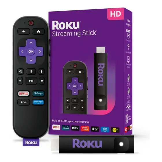 Roku Streaming Stick Para Tv Hd/fhd Controle Por Voz