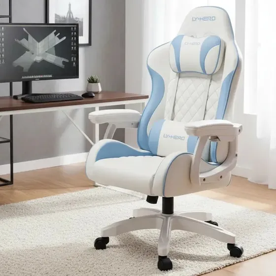 Cadeira Ergonômica Escritório Braço De Escritorio Giratoria Branco Malha