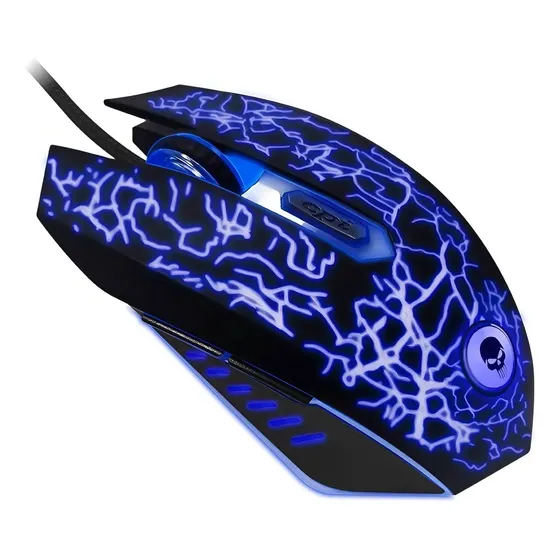 Mouse Gamer Óptico Usb 2400 Dpi 6 Botão Pc Notebook Bright Cor Preto