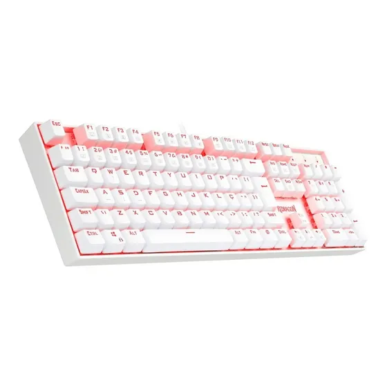Teclado Redragon Mitra White K551w Led Red Switch Blue Abnt2