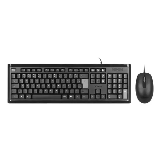 Kit Teclado e Mouse Pcyes Preto USB 2 Metros QWERTY Português Brasil Kit Teclado e Mouse Pcyes Preto USB 2 Metros QWERTY Português Brasil