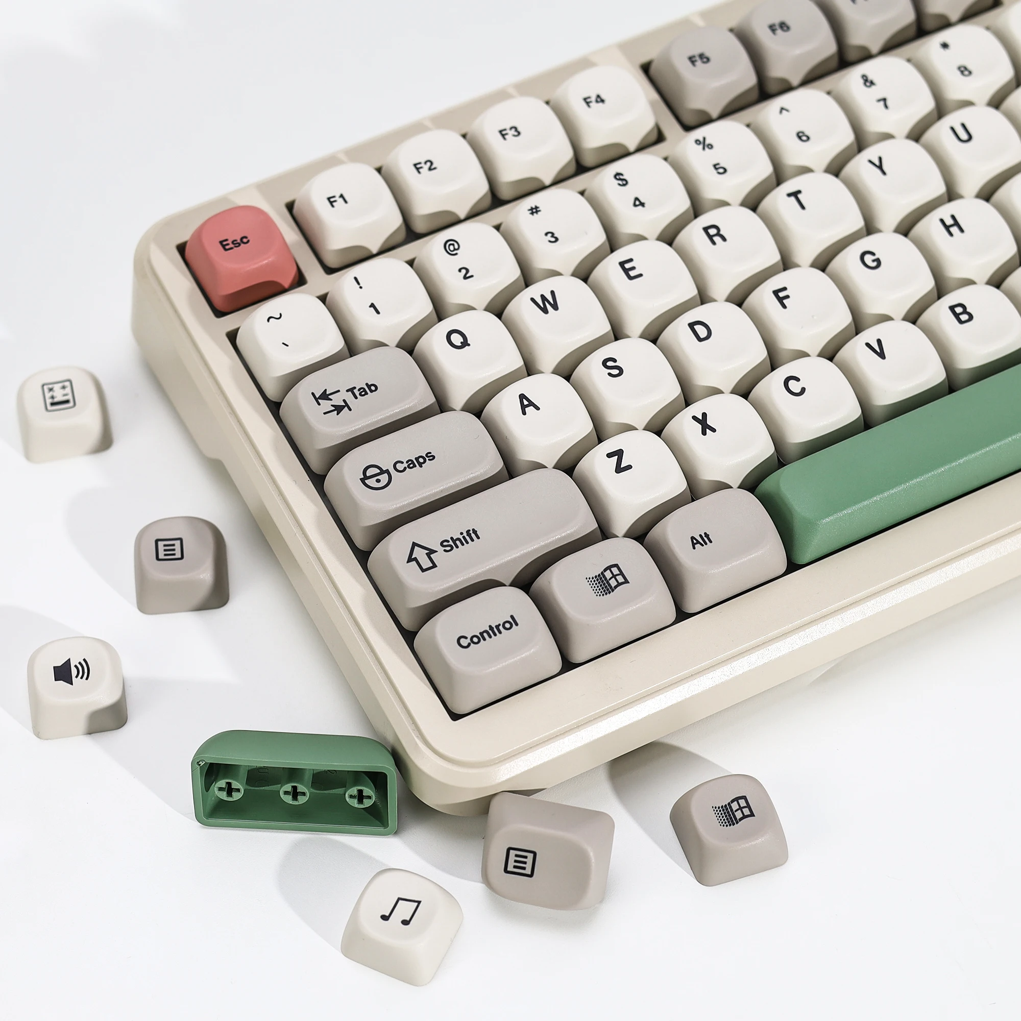 Kit de Teclas KBDiy Retro GMK 9009 Tema Simples Perfil KOA MOA PBT ISO MAC para Switches MX Teclado Mecânico Gamer 60%