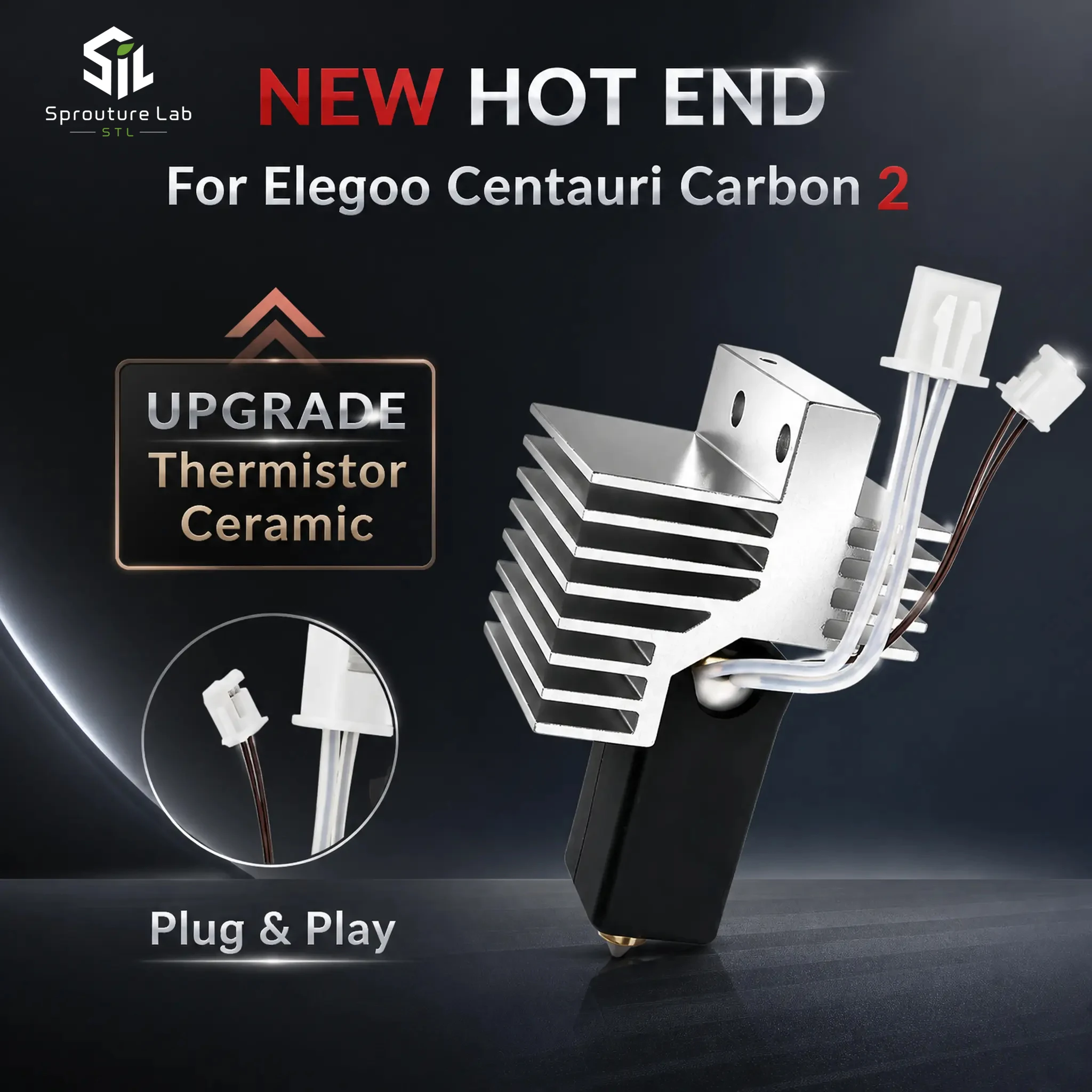 Hotend para Impressora 3D Centauri Carbon 2, Kit de Upgrade Hotend para Centauri Carbon 2, Bico de Aço Temperado, Aquecedor Cerâmico para CC2 Hotend para Impressora 3D Centauri Carbon 2, Kit de Upgrade Hotend para Centauri Carbon 2, Bico de Aço Temperado, Aquecedor Cerâmico para CC2