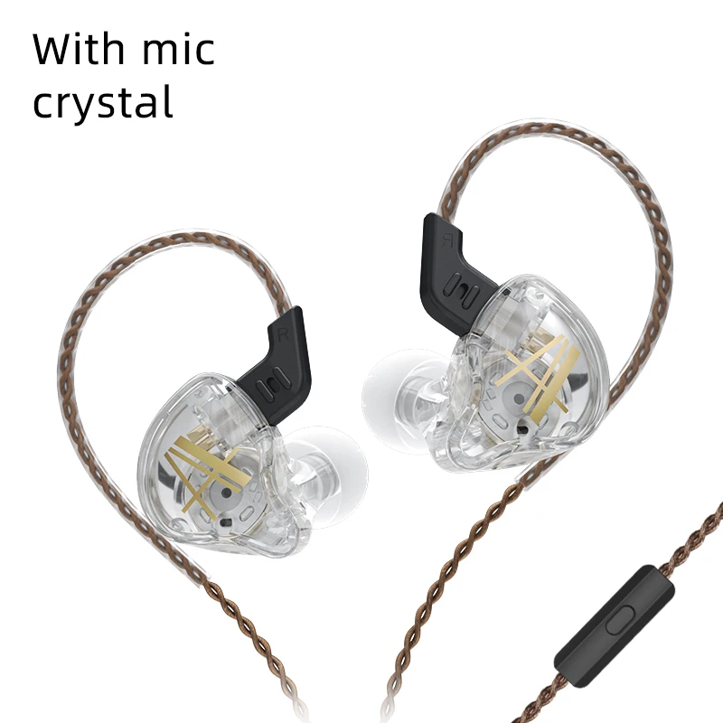 CCA-CA2 Pendurado em fones de ouvido, Earbuds HiFi Bass, Esporte Headset Cancelador de Ruído, Auscultadores Monitor, Com Fio, KZ, EDX, ZSX, ZAX, Gamer