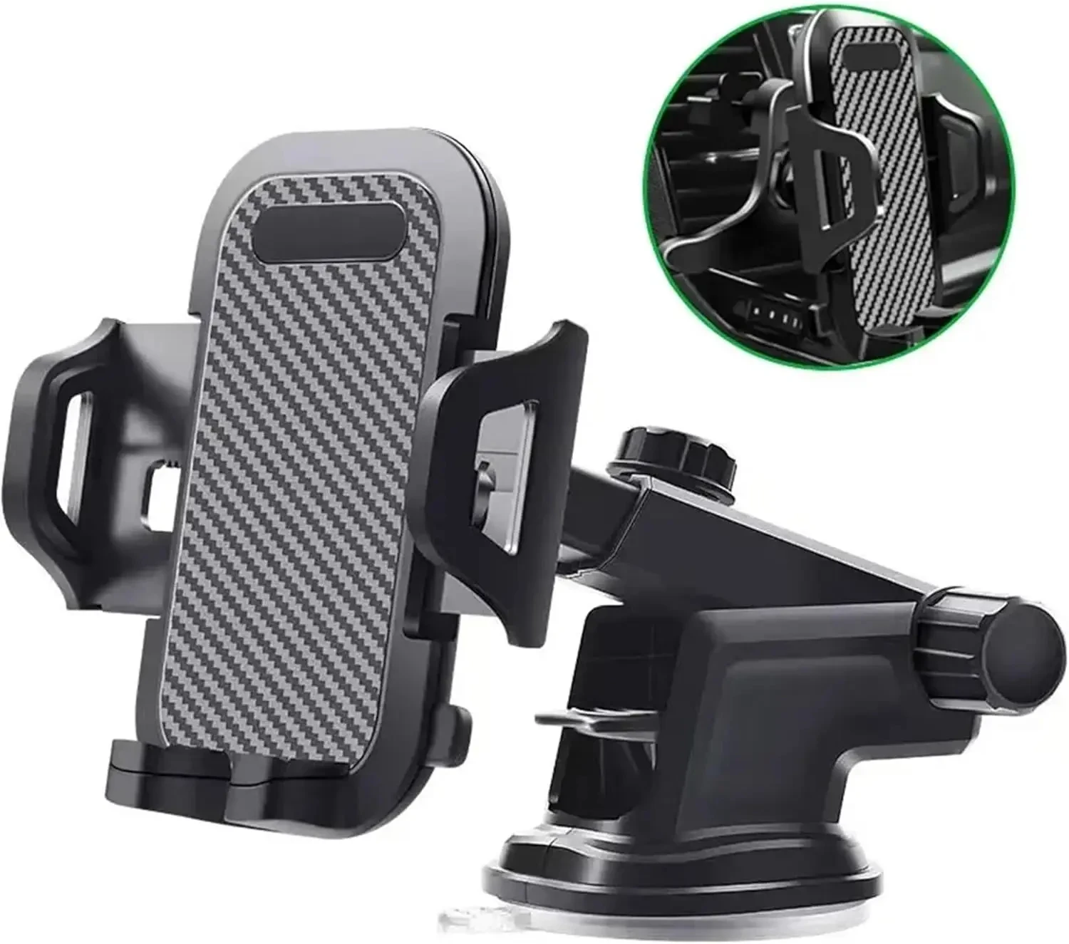 Suporte Universal 3 em 1 para Celular Automotivo: Painel, Para-brisa e Saída de Ar com Ventosa para iPhones e Smartphones Android
