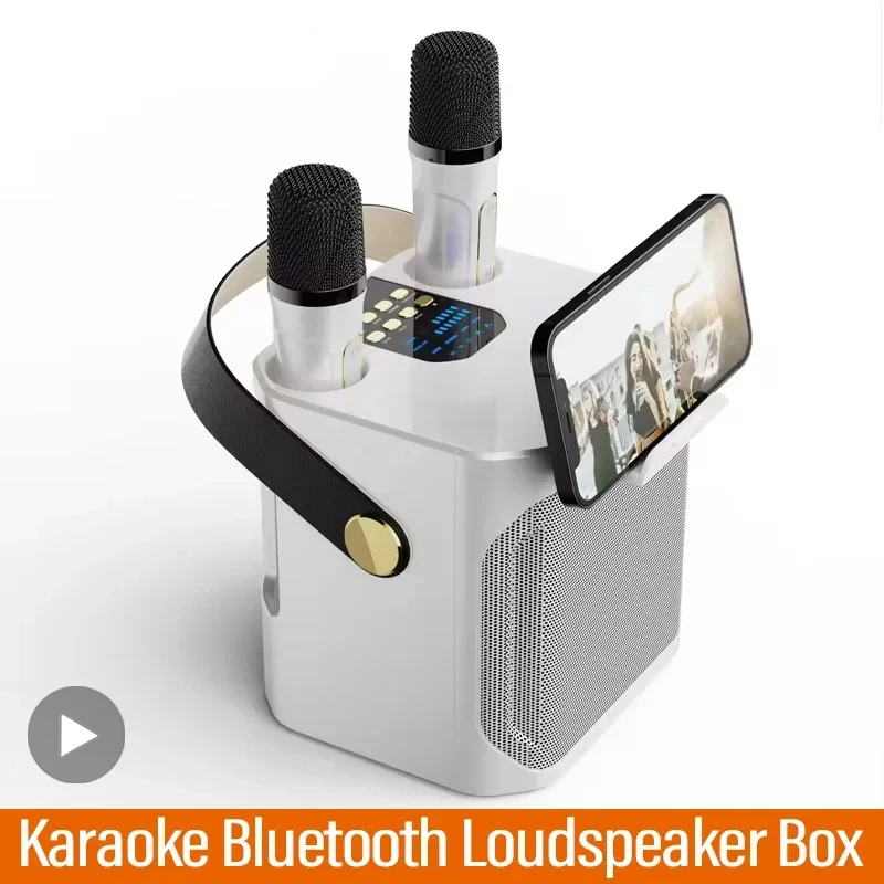 Poderoso karaokê bluetooth alto-falante com microfone portátil caixa de som música sem fio subwoofer máquina alta potência caixa de som
