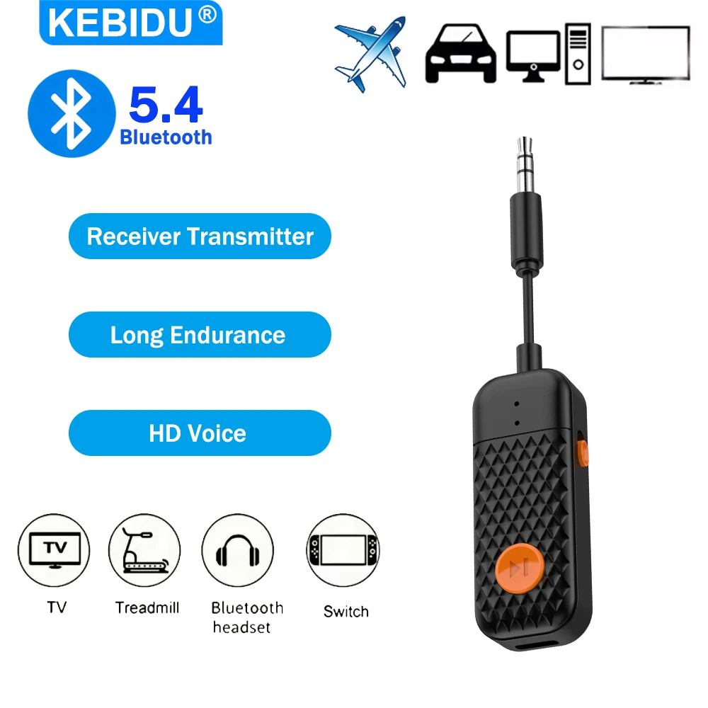 Adaptador de Áudio Sem Fio 2 em 1 Bluetooth 5.4 Receptor Transmissor 3.5mm Aux para TV, Fone de Ouvido, Rádio de Carro, MP3 Player, Alto-falante Adaptador de Áudio Sem Fio 2 em 1 Bluetooth 5.4 Receptor Transmissor 3.5mm Aux para TV, Fone de Ouvido, Rádio de Carro, MP3 Player, Alto-falante