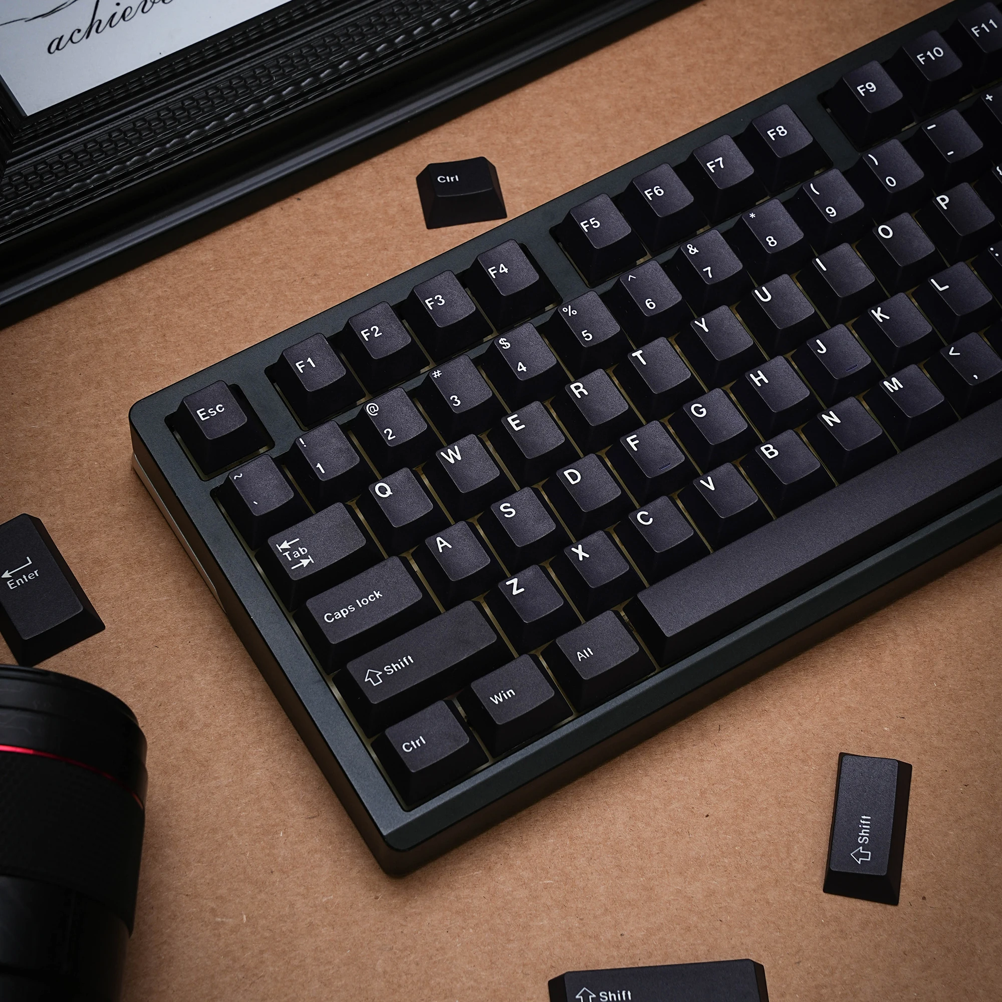 Teclas PBT WOB/BOW Cherry com Legendas em Coreano, Alemão, Francês, Espanhol, ABNT2, Russo, Sublimação de Tinta para Teclado Mecânico Gamer Personalizado Branco
