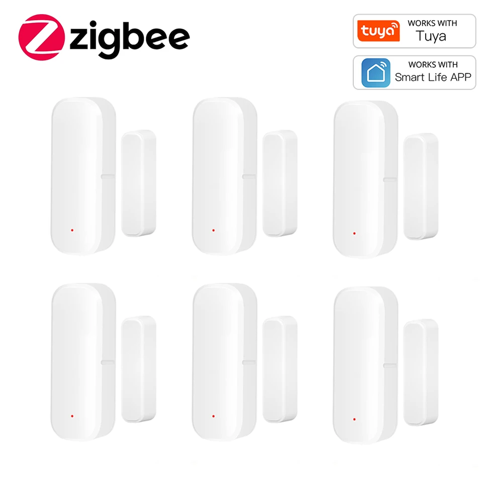 Sensor de Porta Zigbee, Sensor de Contato de Janela, Detector de Abertura e Fechamento, Alarme de Segurança para Casa Inteligente, compatível com Tuya Hub Smart Life