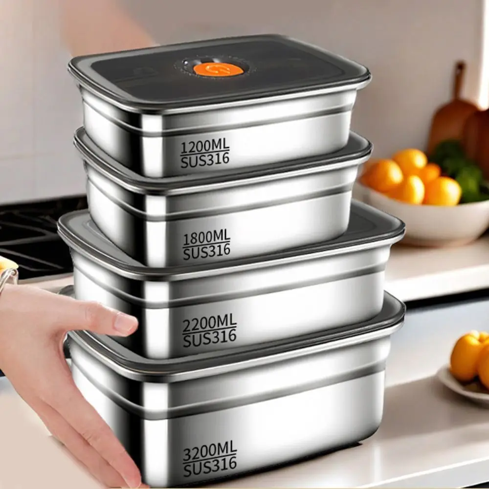 Lancheira de acampamento de aço inoxidável, de alta qualidade, selada, geladeira, freezer, caixa de armazenamento, à prova de vazamento, micro-ondas, adequada para bento