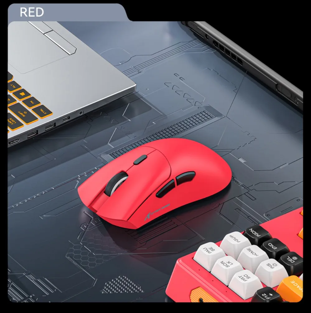 Mouse Gamer Sem Fio Attack Shark R1 1000Hz 18000DPI PAW3311 Conexão Tri-Modo Programável com Macro Ergonômico para PC