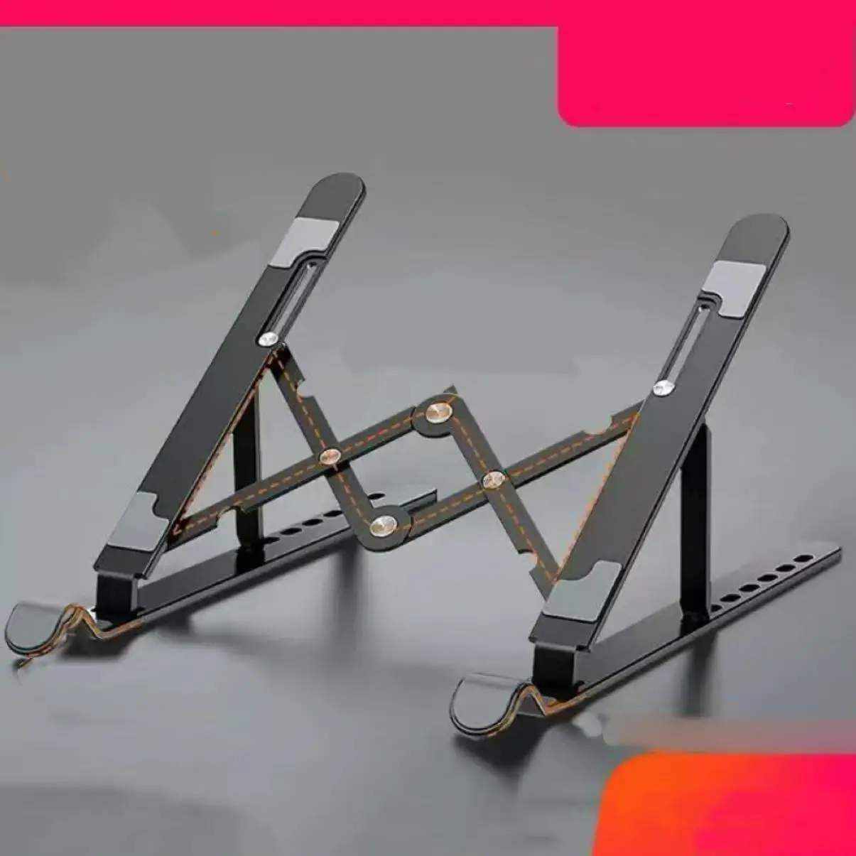 Suporte Dobrável para Laptop, Suporte Portátil Ajustável para Notebook, Suporte para Computador com 7 Ângulos para MacBook e Tablets