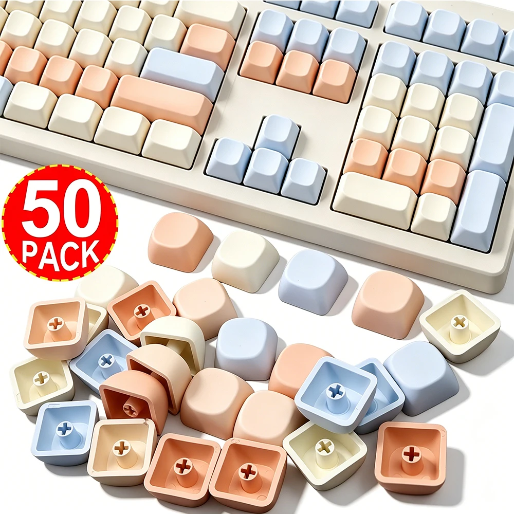 10/20/50 peças Teclas em Branco PBT Perfil MOA 1U Macaron Multicoloridas DIY Sem Impressão para Teclado Mecânico Gamer MX