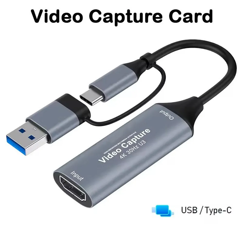 Placa de captura de vídeo 2 em 1, usb 3.0, 4k, hdmi, compatível com usb 2.0 tipo-c, gravação de jogo para switch, xbox, ps5/4, transmissão ao vivo Placa de captura de vídeo 2 em 1, usb 3.0, 4k, hdmi, compatível com usb 2.0 tipo-c, gravação de jogo para switch, xbox, ps5/4, transmissão ao vivo