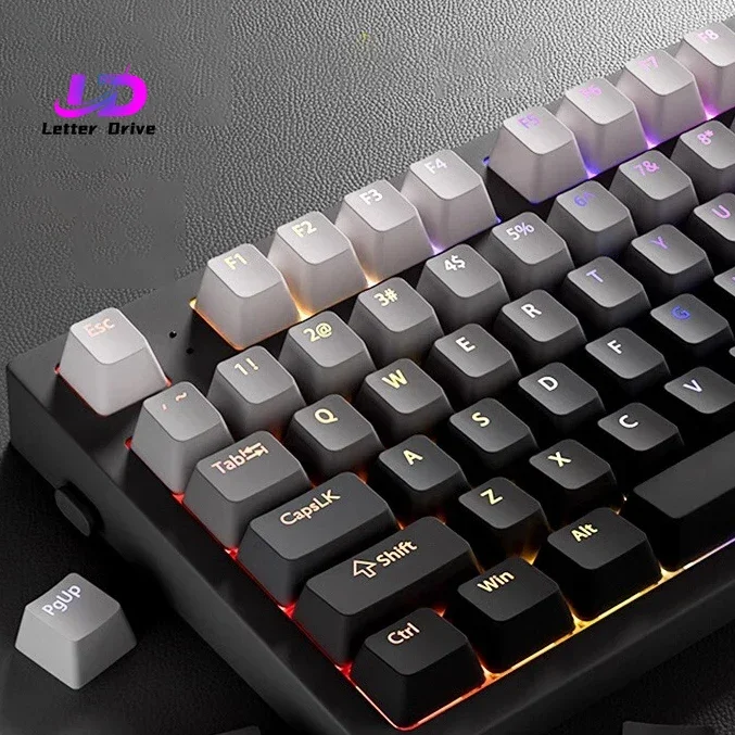 Teclas RGB com retroiluminação gradiente, perfil OEM, PBT Double Shot, para teclado mecânico gamer com interruptores MX, layout ISO, teclas DIY.