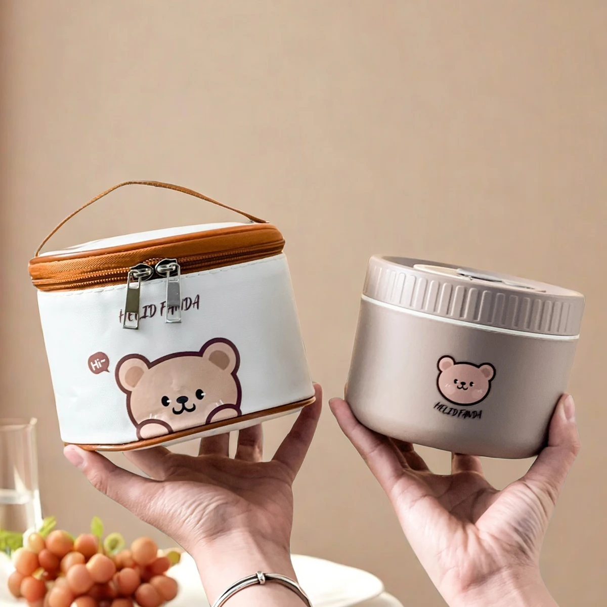 WORTHBUY portátil bonito urso 304 aço inoxidável isolado bento lancheira microondas selado almoço recipiente para crianças estudantes WORTHBUY portátil bonito urso 304 aço inoxidável isolado bento lancheira microondas selado almoço recipiente para crianças estudantes