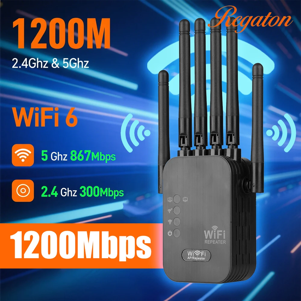 Repetidor WiFi 5G Sem Fio 1200Mbps Roteador Amplificador de Sinal WiFi Dual Band de Longo Alcance Extensor de Sinal Wi-Fi 5Ghz